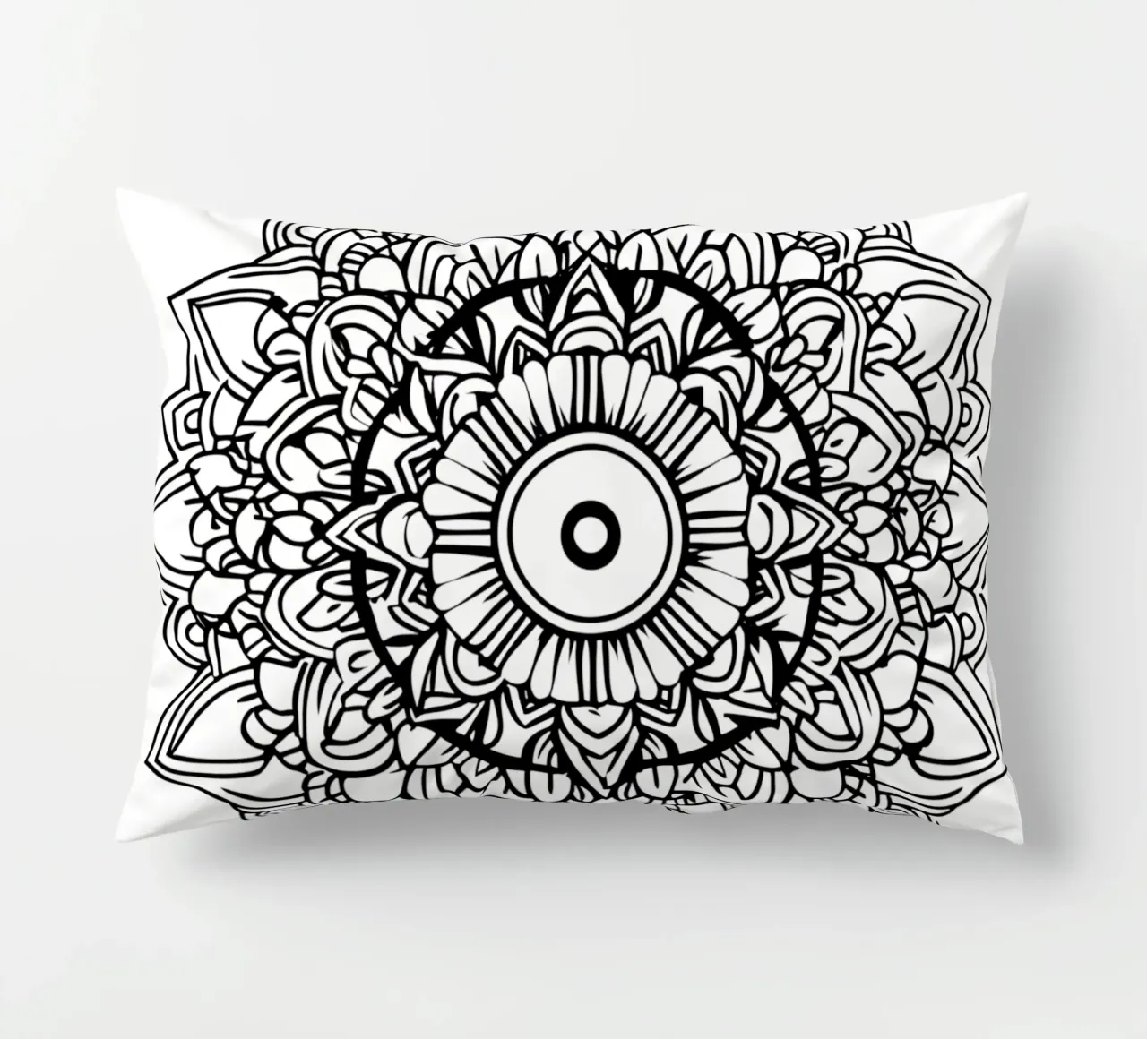 Mandala in bianco e nero cuscino da Spiritual Touch