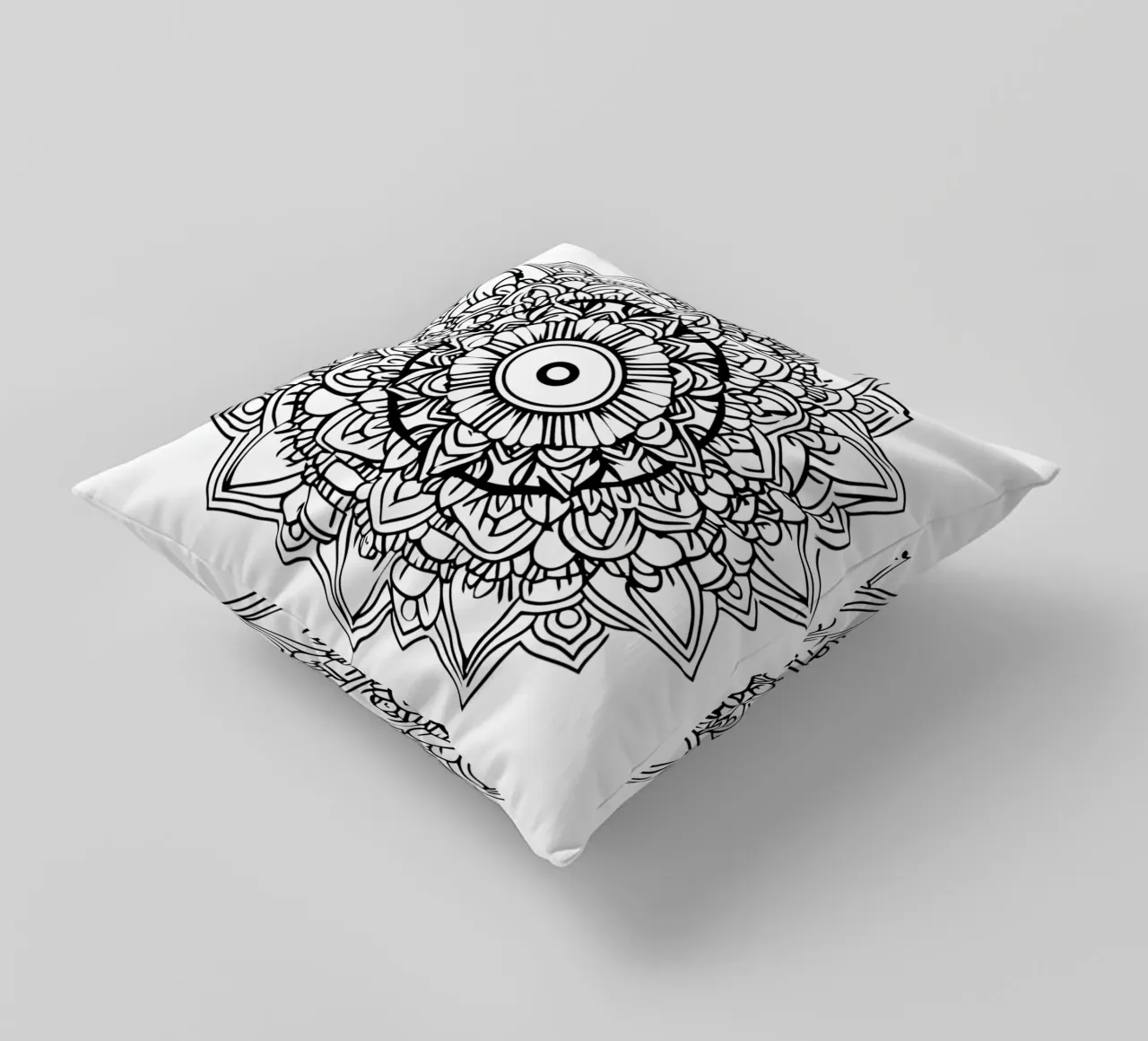 Mandala in bianco e nero cuscino da Spiritual Touch
