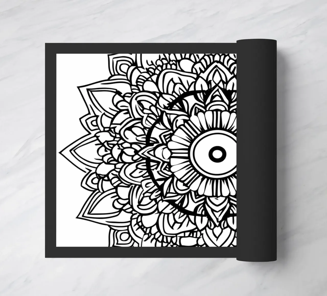 Mandala in bianco e nero zerbino da Spiritual Touch