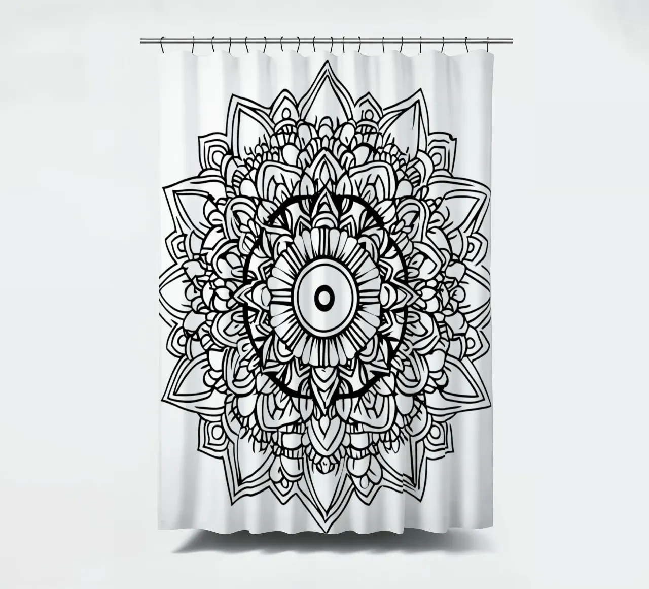Mandala in bianco e nero tenda da doccia da Spiritual Touch
