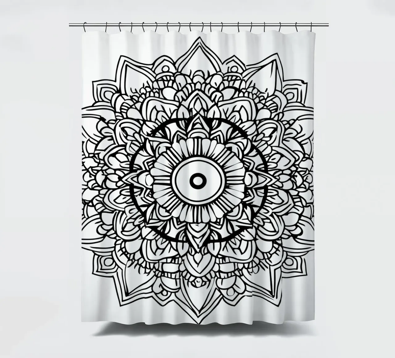 Mandala in bianco e nero tenda da doccia da Spiritual Touch