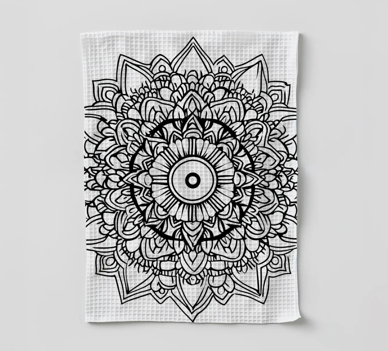Mandala in bianco e nero canovaccio da cucina da Spiritual Touch