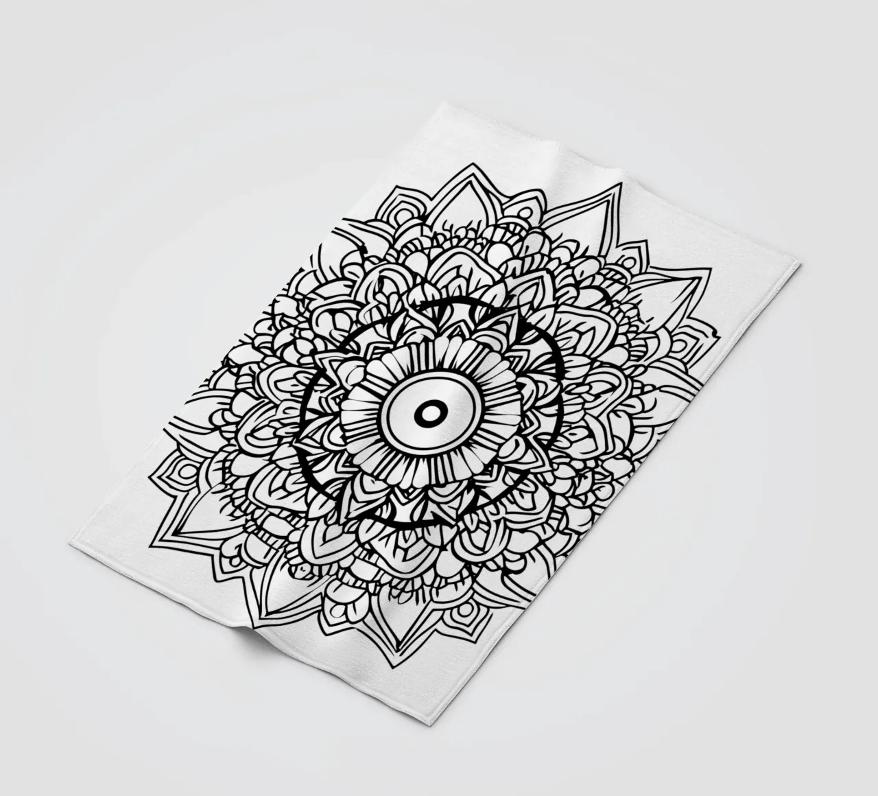 Mandala in bianco e nero coperta in pile da Spiritual Touch