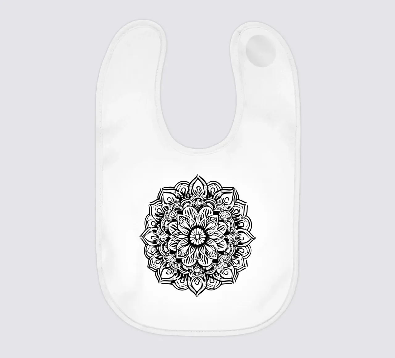 Mandala in bianco e nero bavaglino da Spiritual Touch