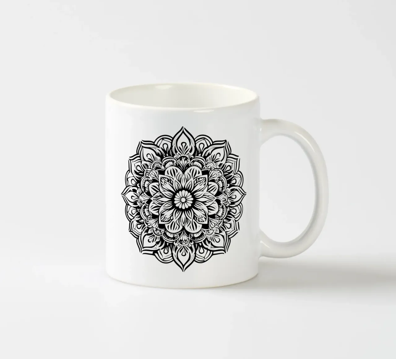 Mandala in bianco e nero tazza in ceramica da Spiritual Touch