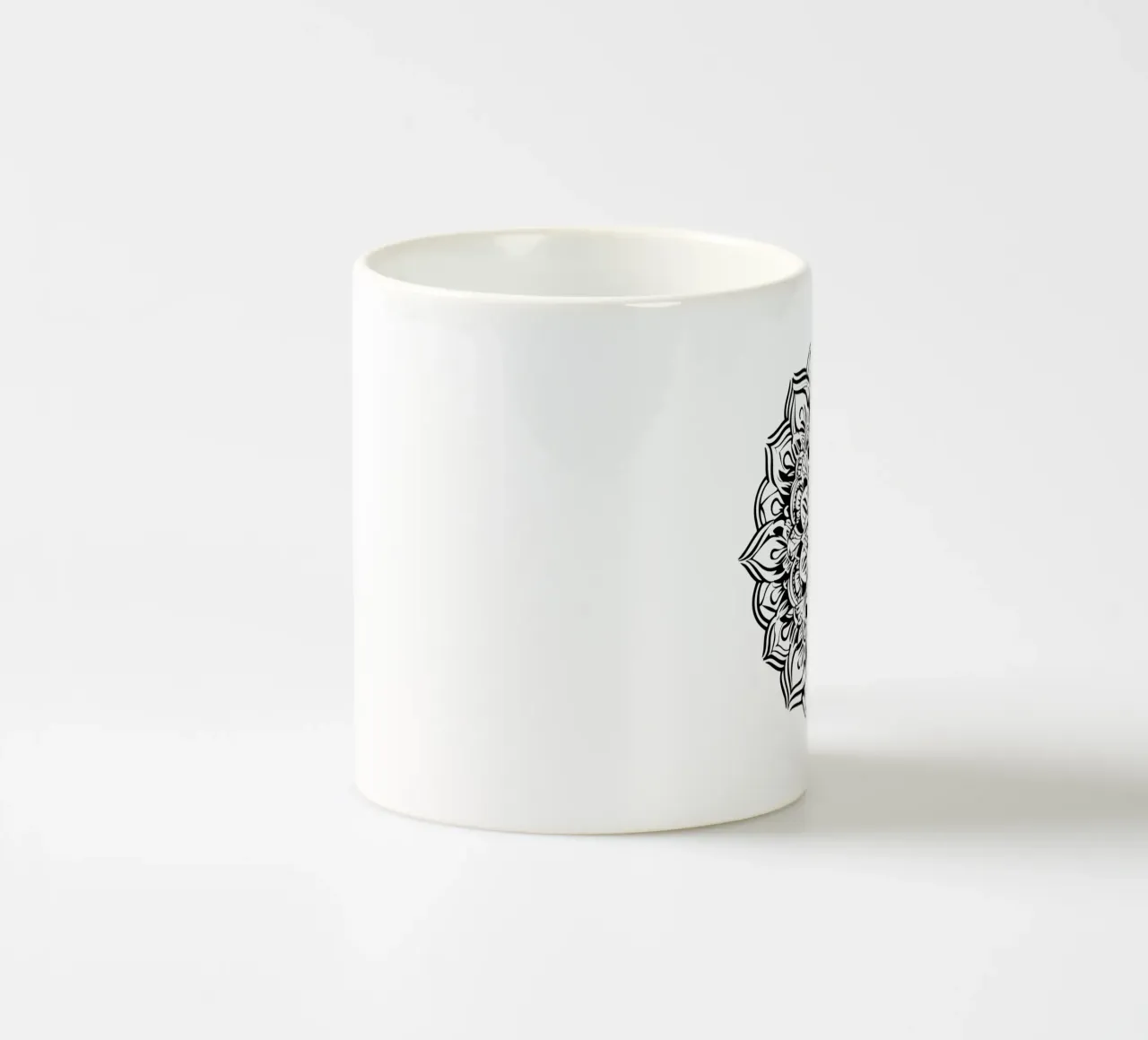 Mandala in bianco e nero tazza in ceramica da Spiritual Touch