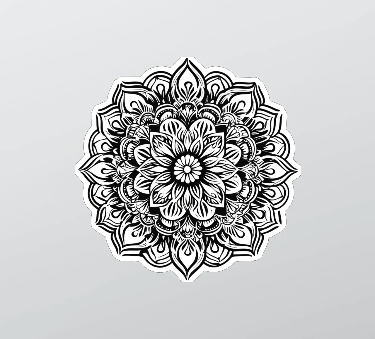 Mandala in bianco e nero adesivo da Spiritual Touch