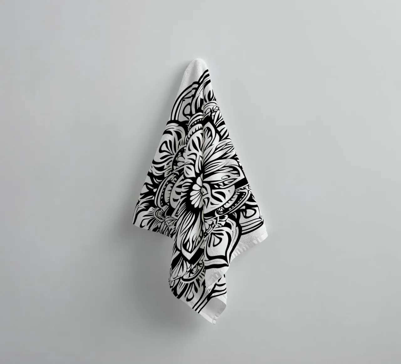 Mandala in bianco e nero asciugamano da bagno da Spiritual Touch