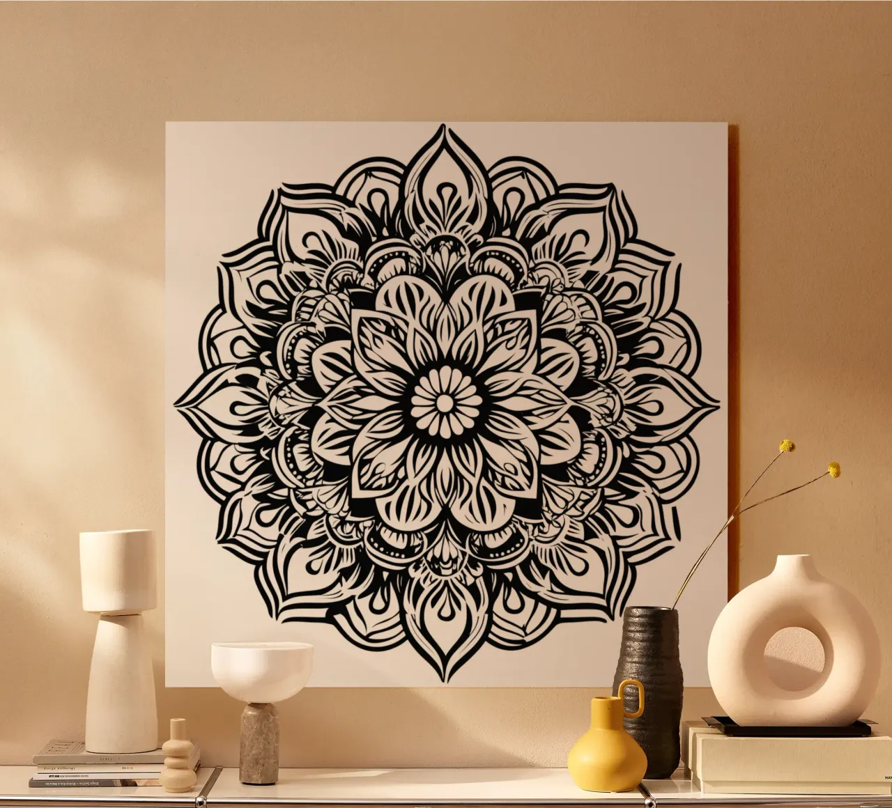 Mandala in bianco e nero alluminio dibond da Spiritual Touch
