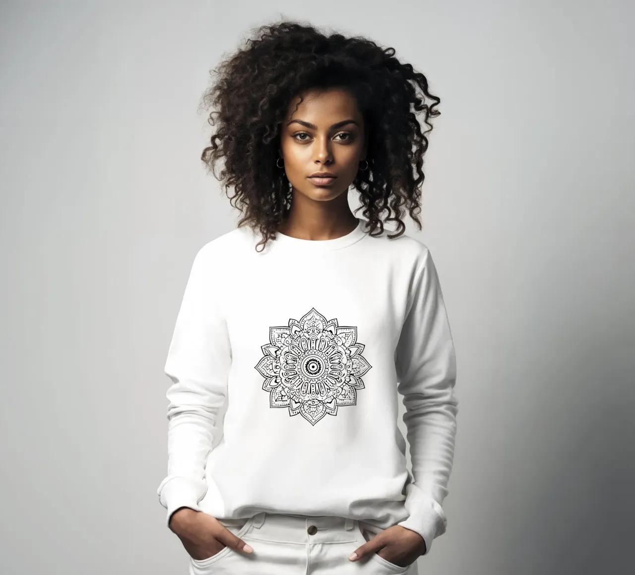 Mandala in bianco e nero felpa da Spiritual Touch