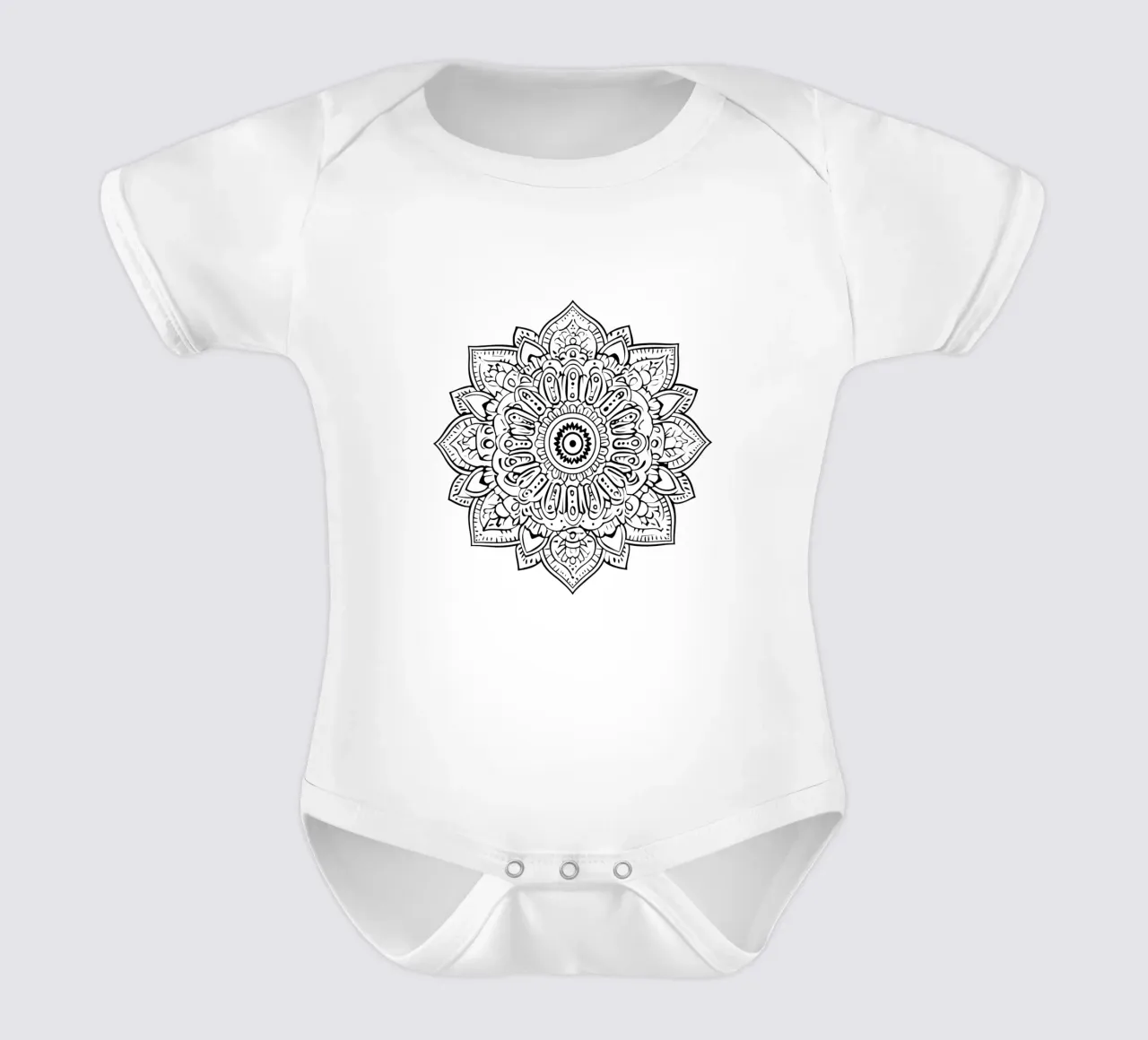 Mandala in bianco e nero body neonato maniche corte da Spiritual Touch