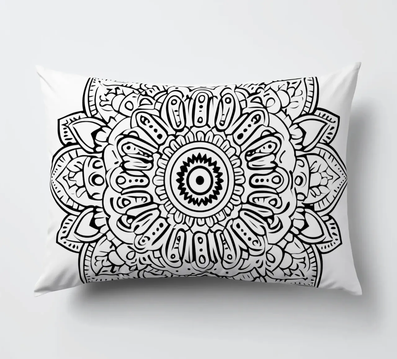 Mandala in bianco e nero cuscino da Spiritual Touch