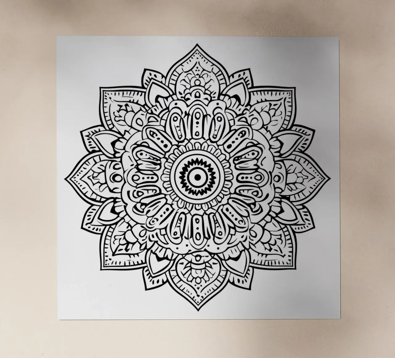 Mandala in bianco e nero pellicola backlit da Spiritual Touch