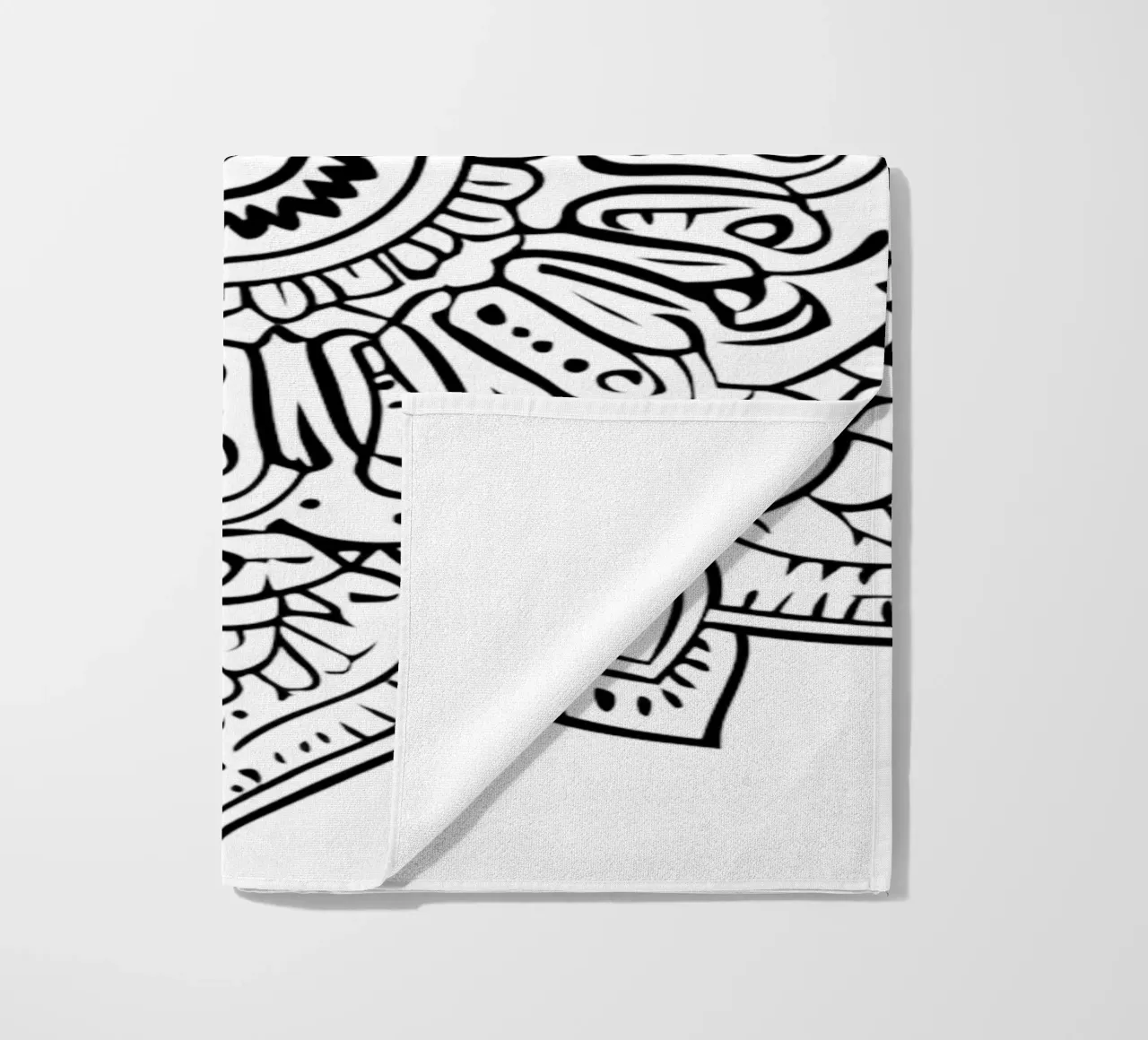 Mandala in bianco e nero telo mare da Spiritual Touch