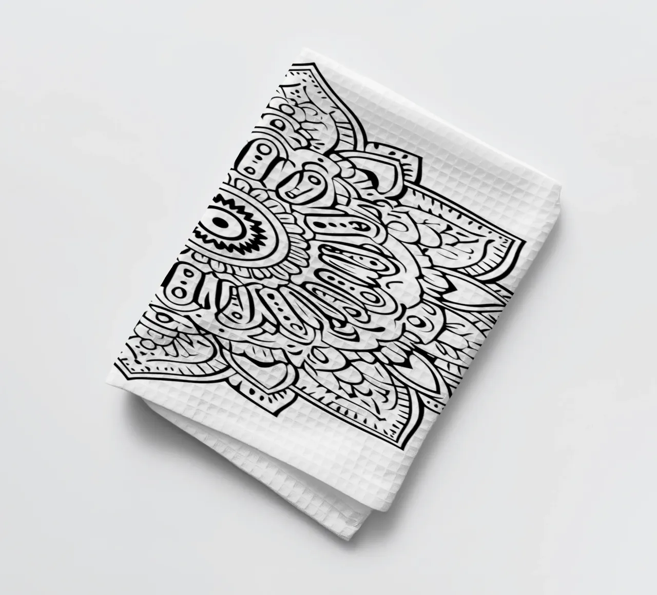 Mandala in bianco e nero canovaccio da cucina da Spiritual Touch