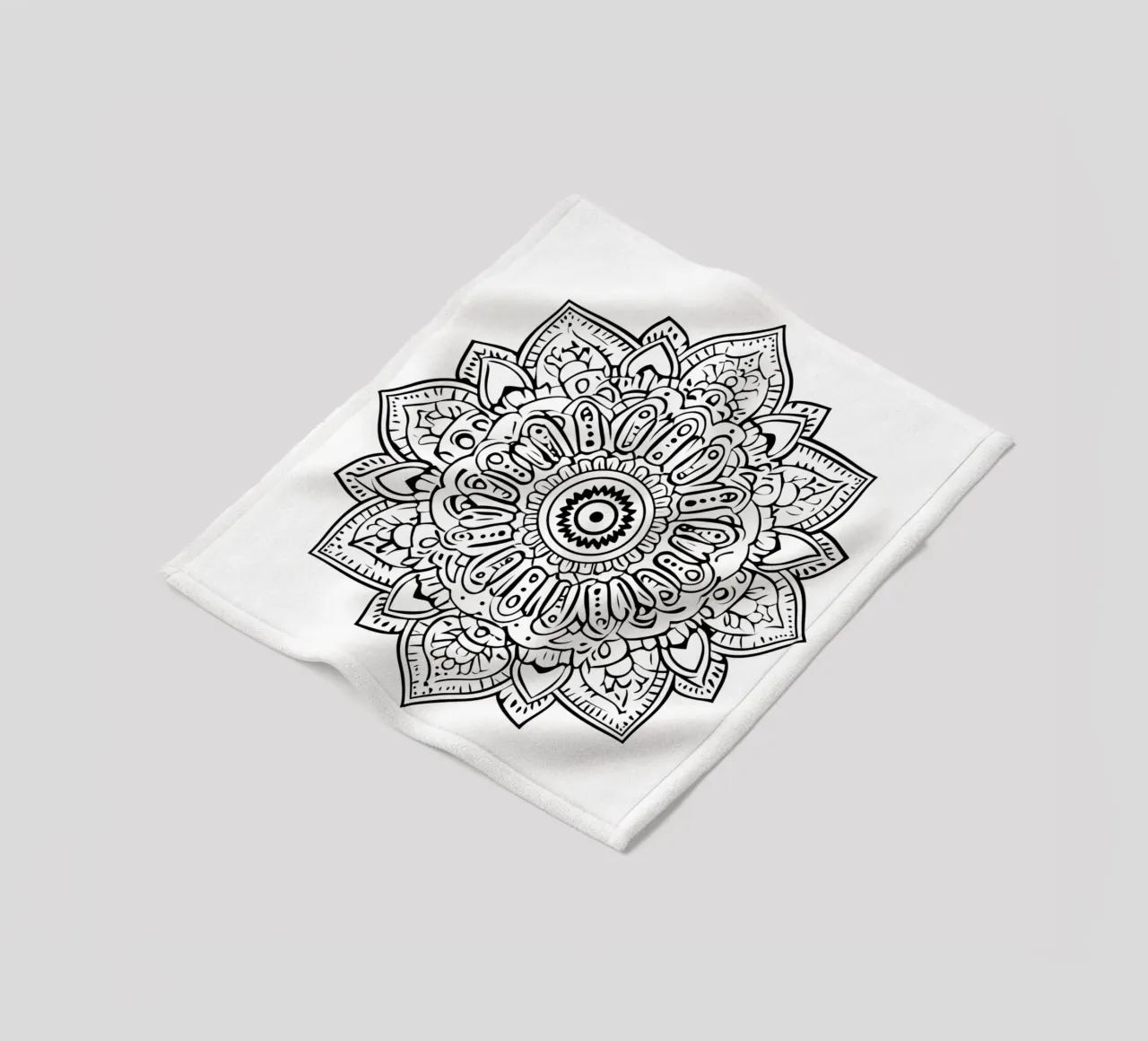 Mandala in bianco e nero coperta in pile da Spiritual Touch
