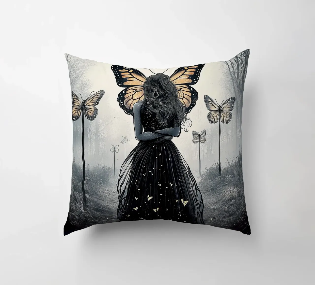 Angry fairy decorative cushion by Synthaira