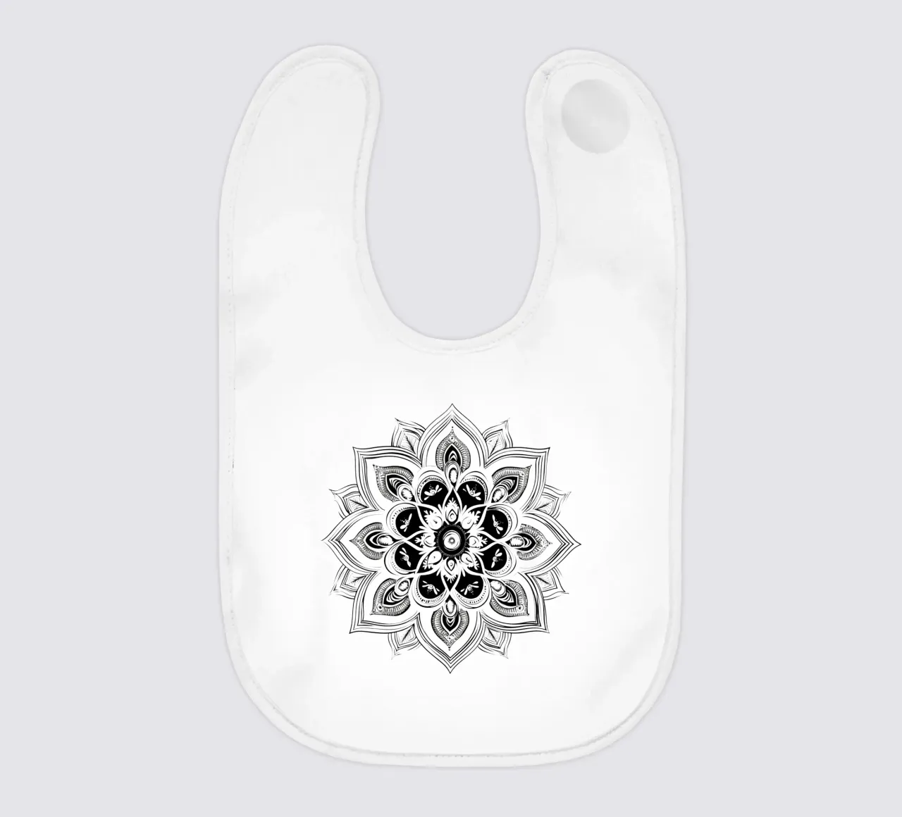 Mandala in bianco e nero bavaglino da Spiritual Touch
