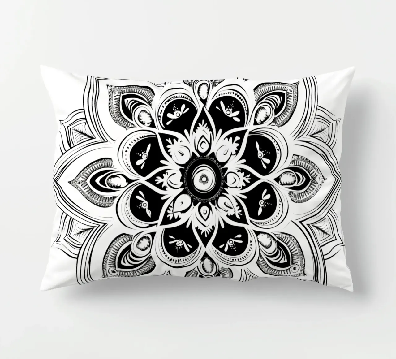 Mandala in bianco e nero cuscino da Spiritual Touch