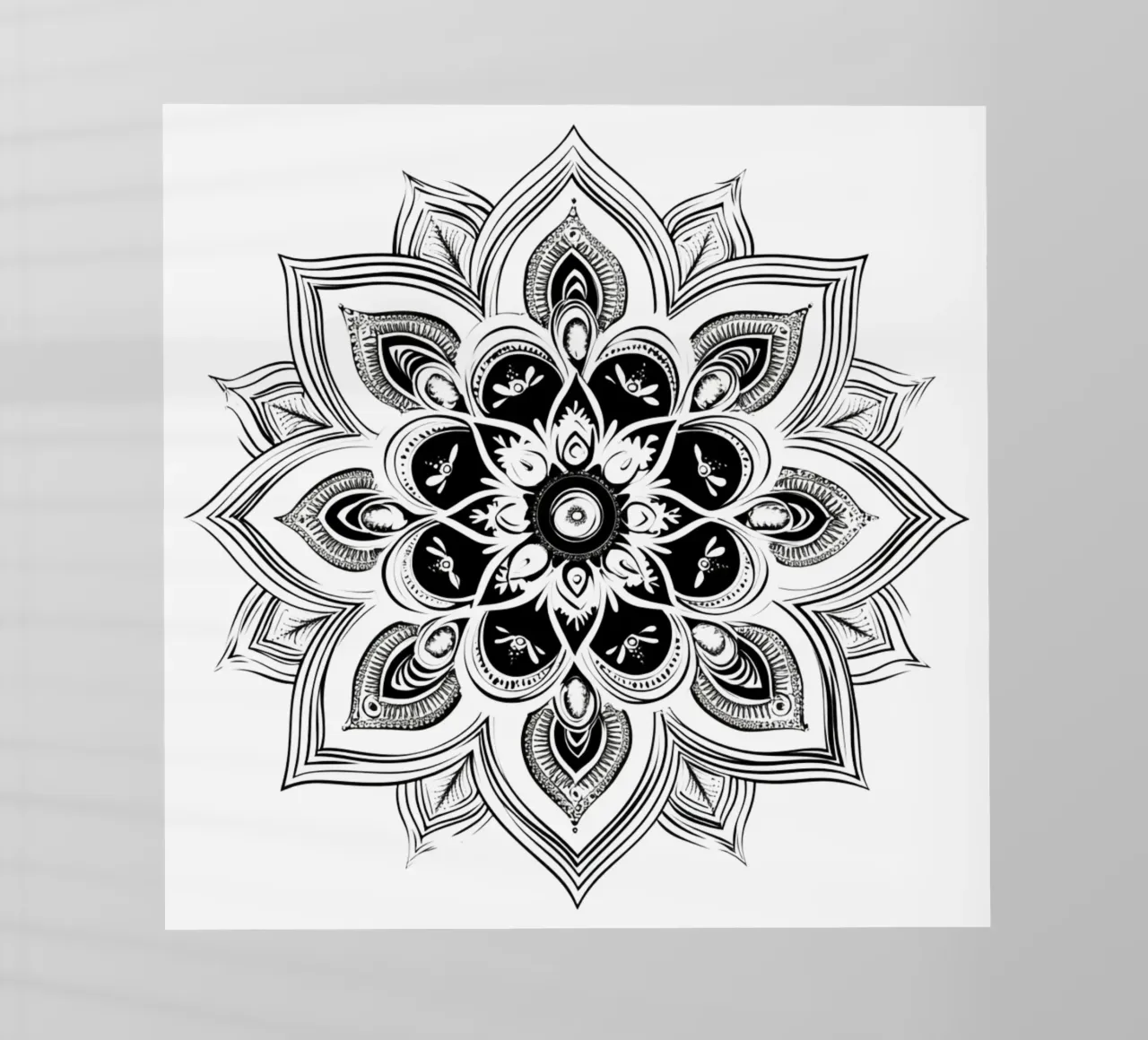 Mandala in bianco e nero pellicola backlit da Spiritual Touch
