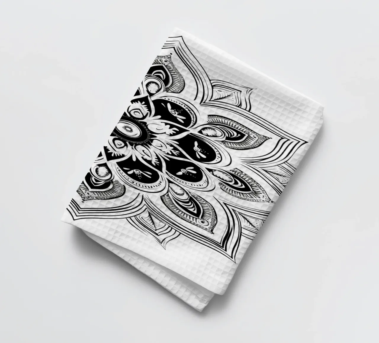 Mandala in bianco e nero canovaccio da cucina da Spiritual Touch