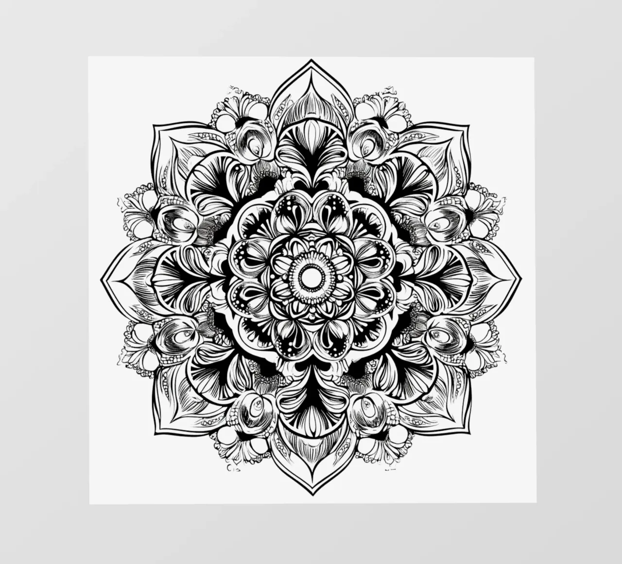 Mandala in bianco e nero telo in pvc da Spiritual Touch
