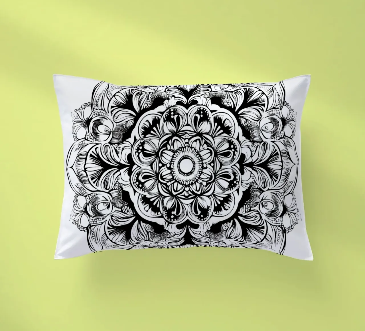 Mandala in bianco e nero cuscino da Spiritual Touch