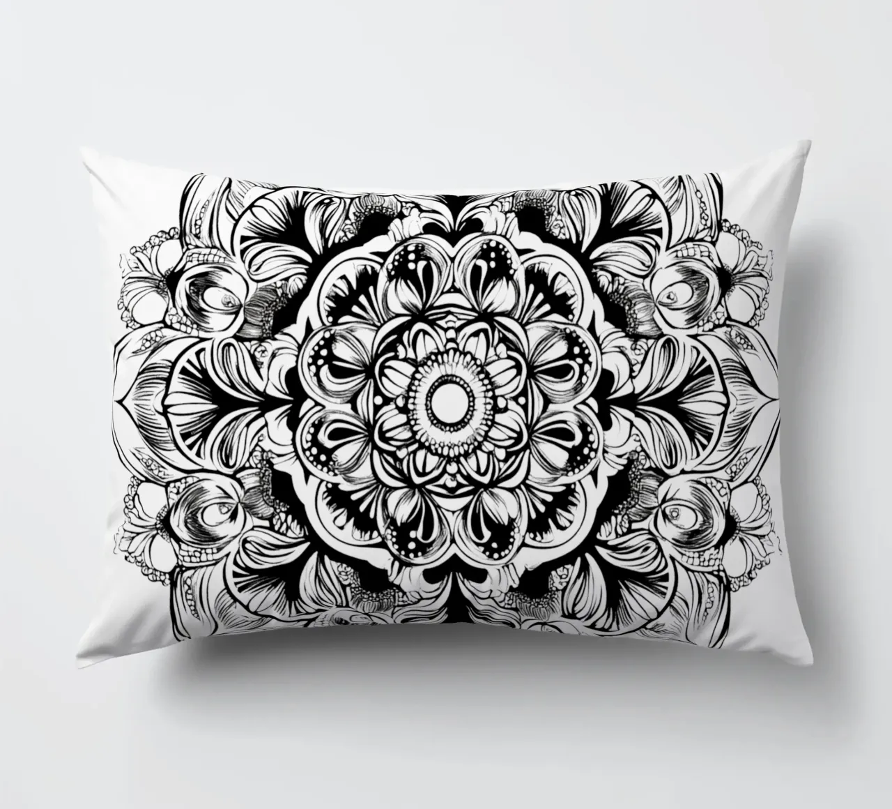 Mandala in bianco e nero cuscino da Spiritual Touch