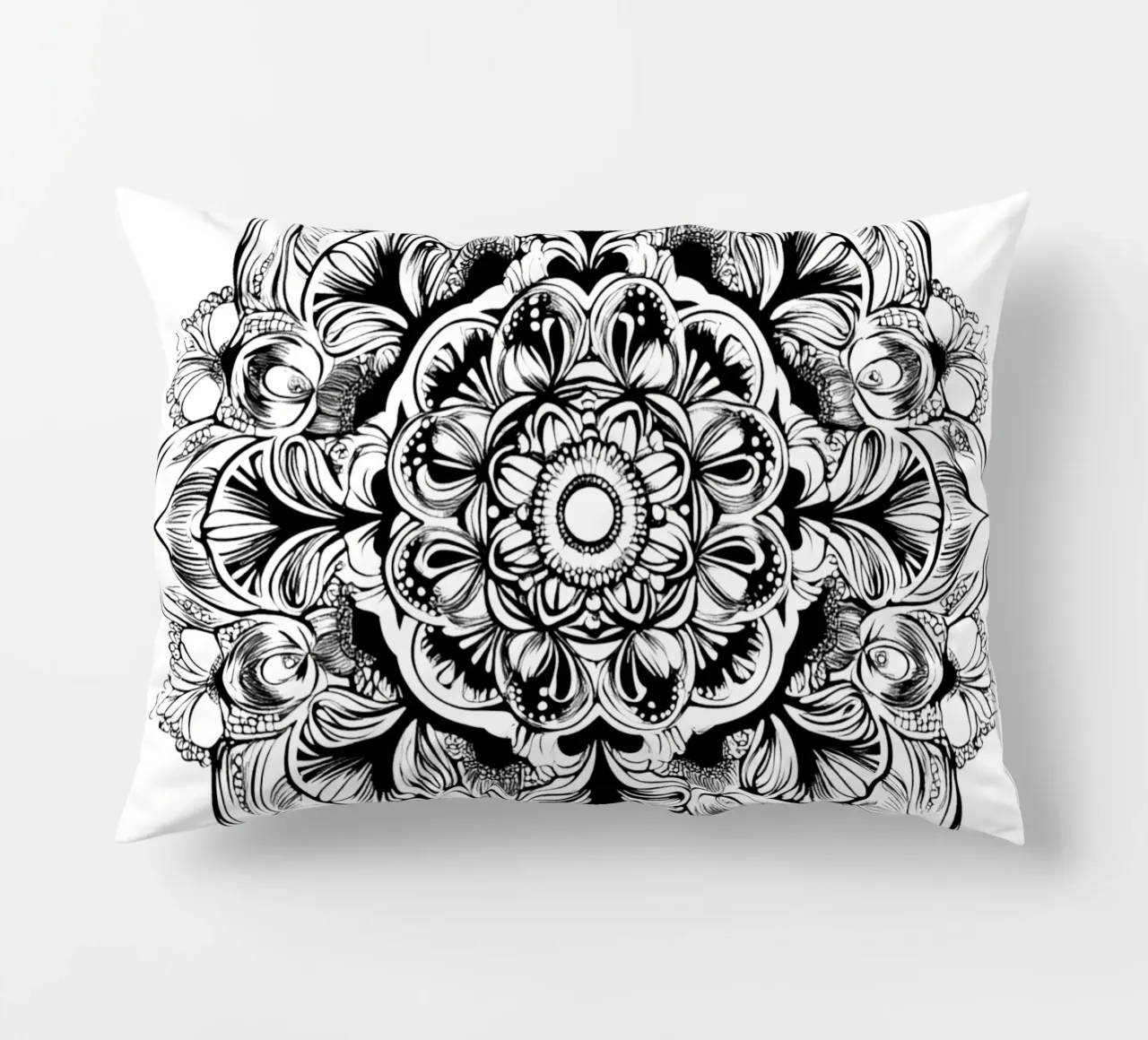 Mandala in bianco e nero cuscino da Spiritual Touch