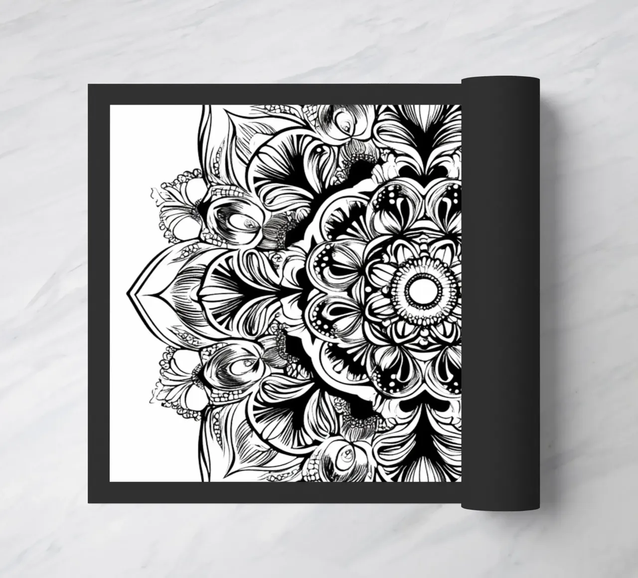Mandala in bianco e nero zerbino da Spiritual Touch