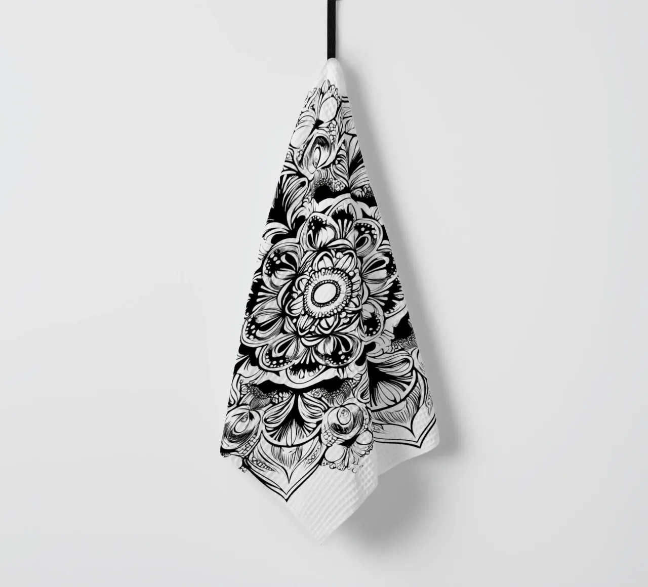 Mandala in bianco e nero canovaccio da cucina da Spiritual Touch