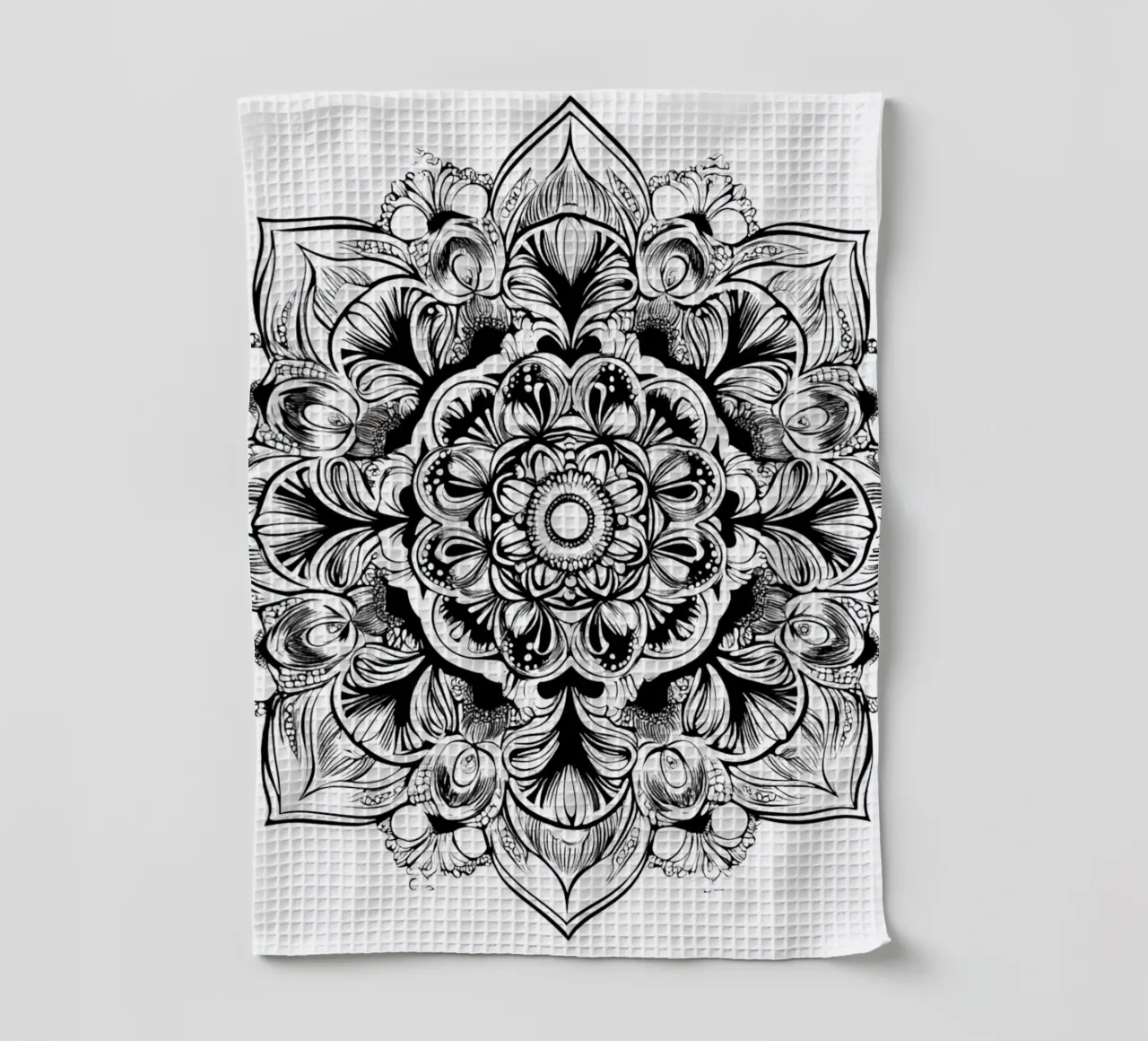 Mandala in bianco e nero canovaccio da cucina da Spiritual Touch