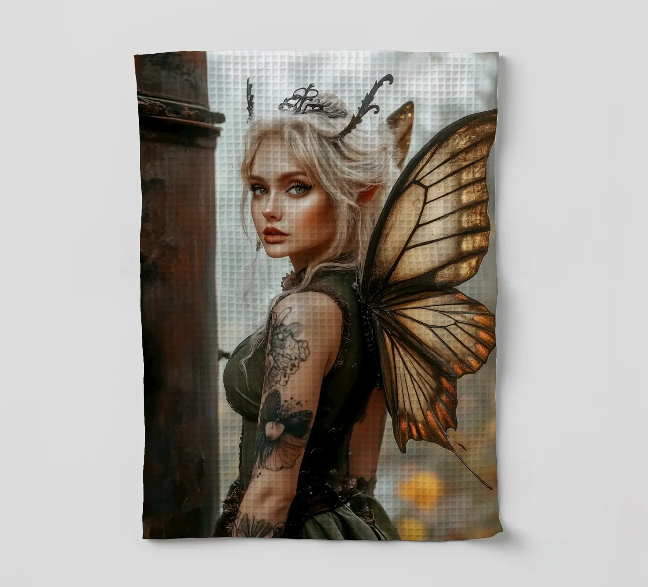 Green Fairy tea towel by Synthaira