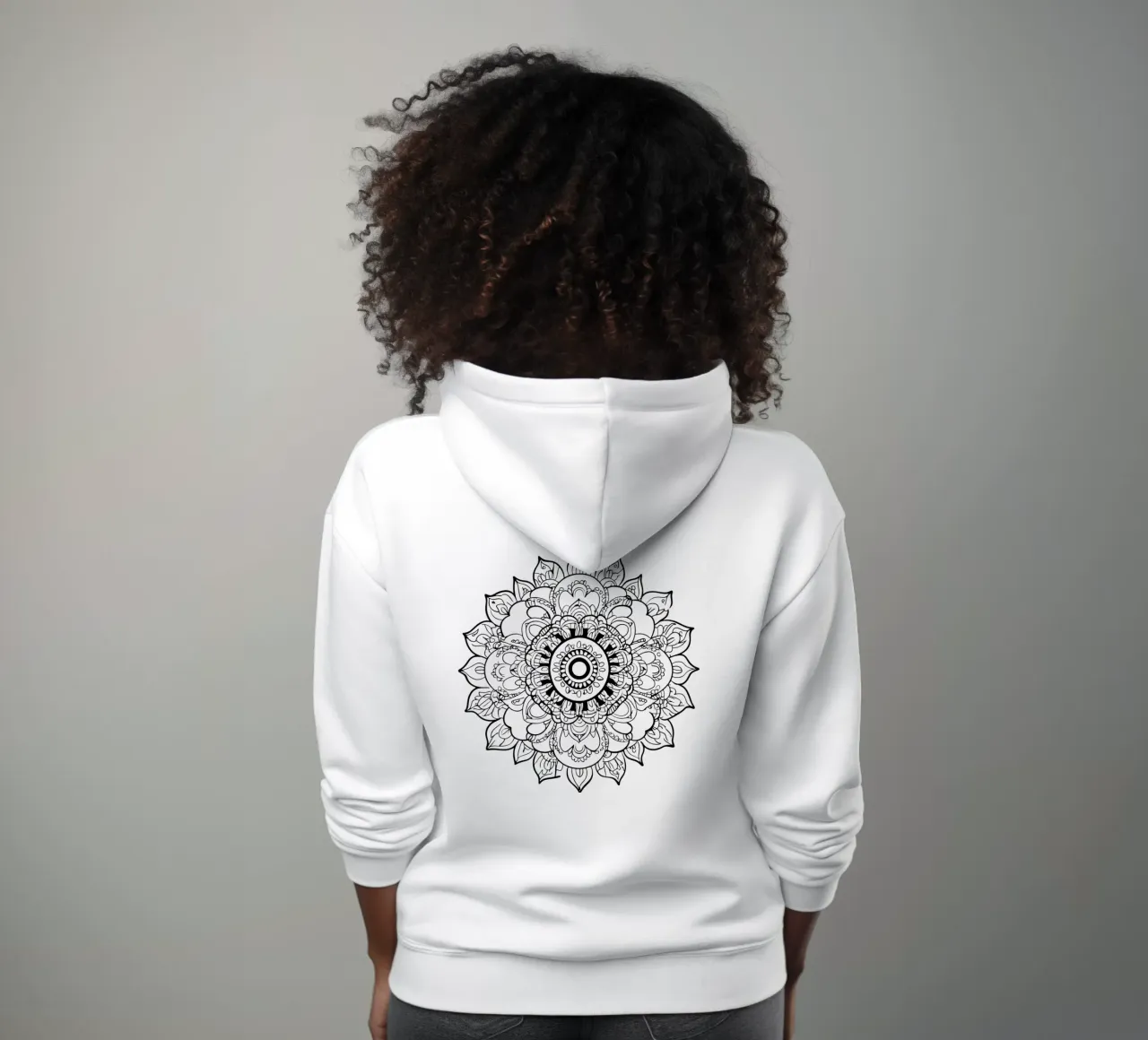 Mandala in bianco e nero felpa con cappuccio da Spiritual Touch