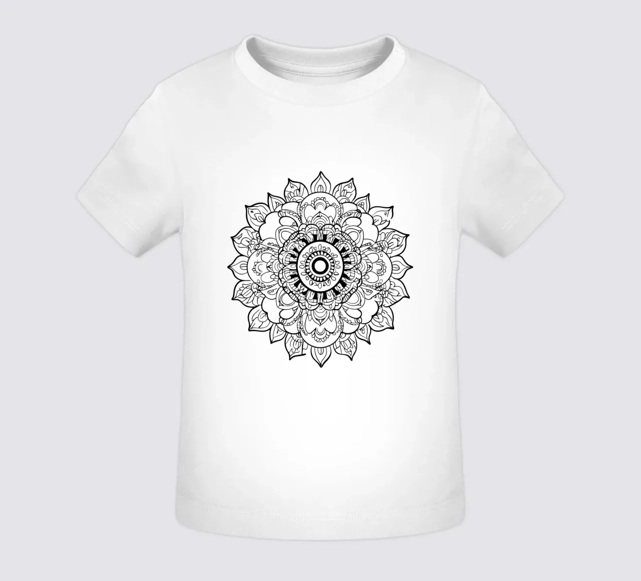 Mandala in bianco e nero maglietta neonato da Spiritual Touch