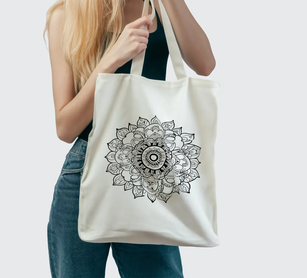 Black & White Mandala tote bag by Spiritual Touch