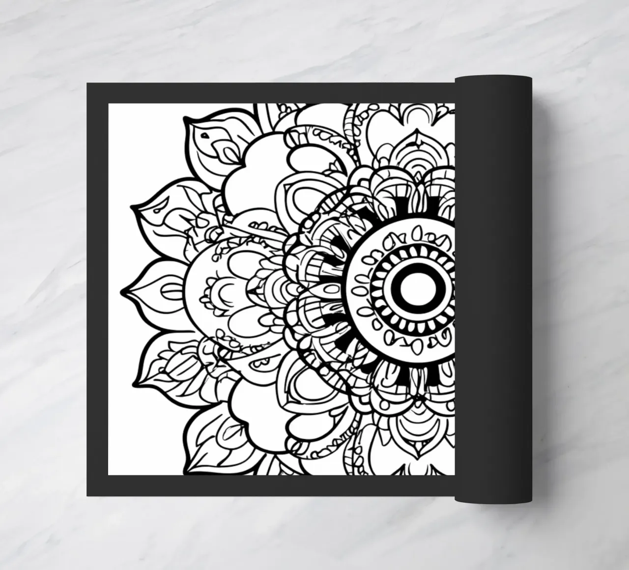 Mandala in bianco e nero zerbino da Spiritual Touch