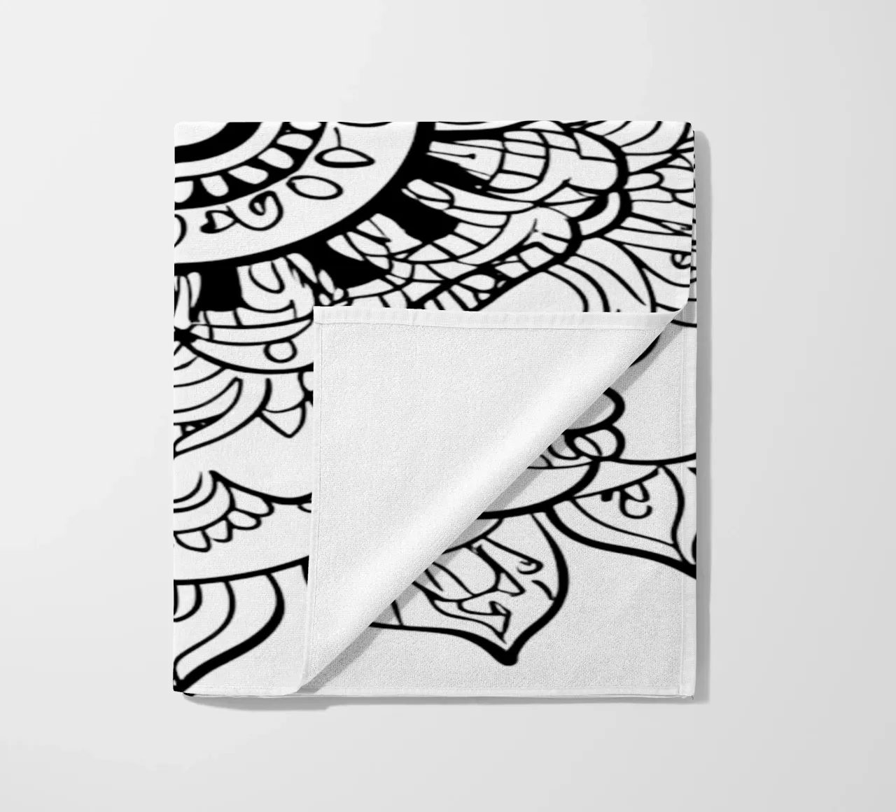 Mandala in bianco e nero telo mare da Spiritual Touch