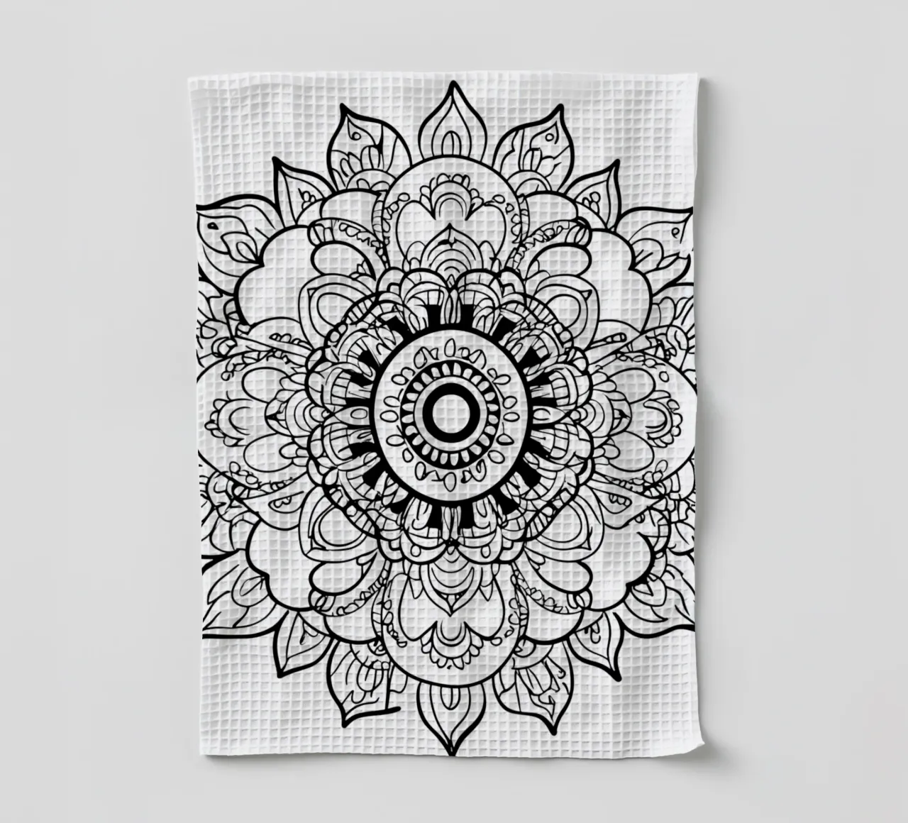 Mandala in bianco e nero canovaccio da cucina da Spiritual Touch
