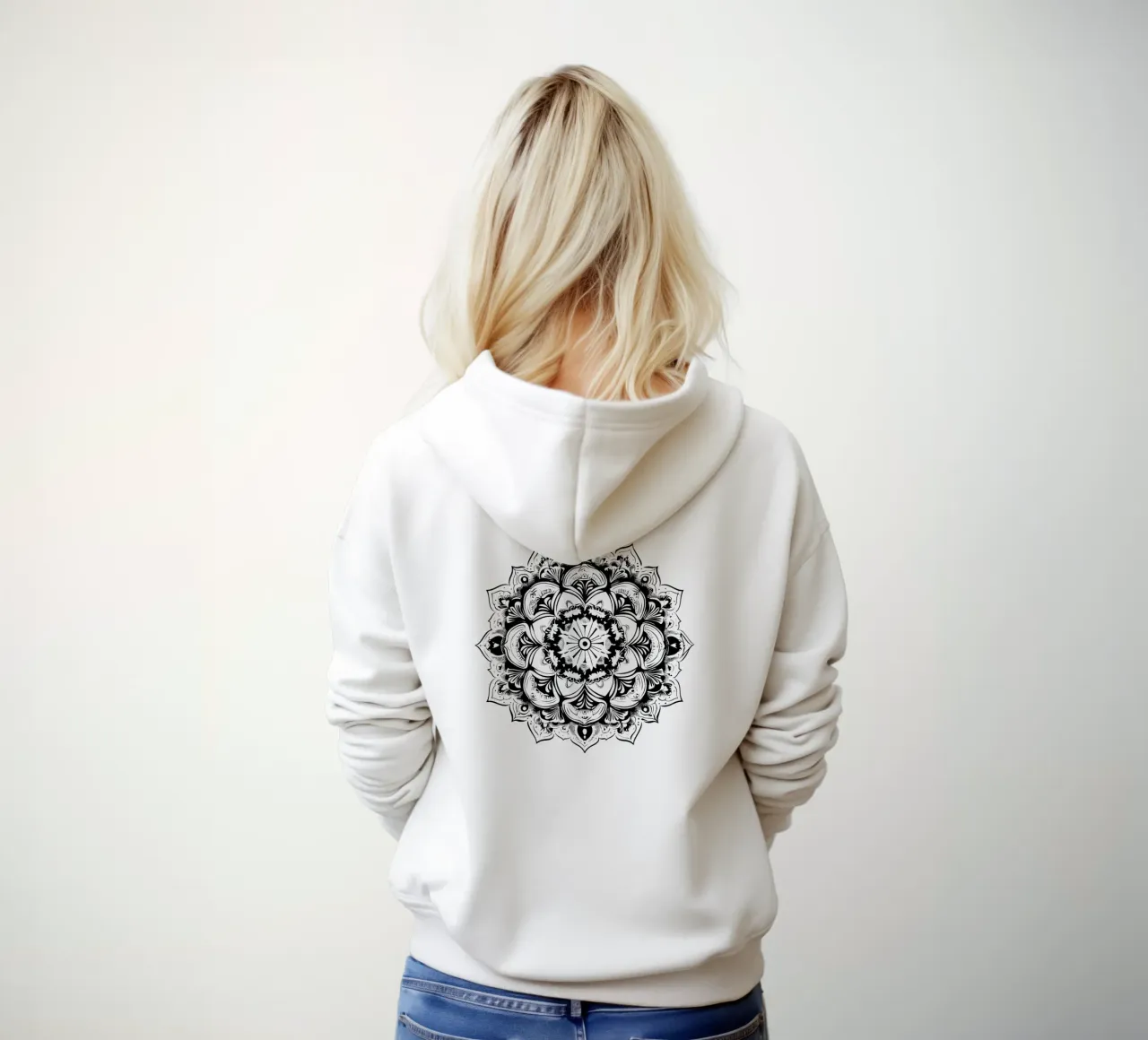 Mandala in bianco e nero felpa con cappuccio da Spiritual Touch
