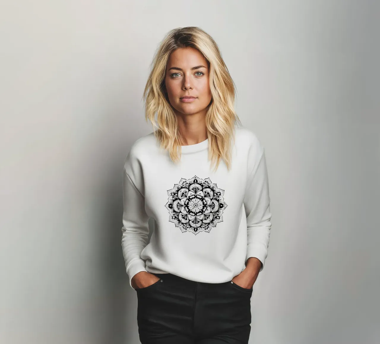 Mandala in bianco e nero felpa da Spiritual Touch