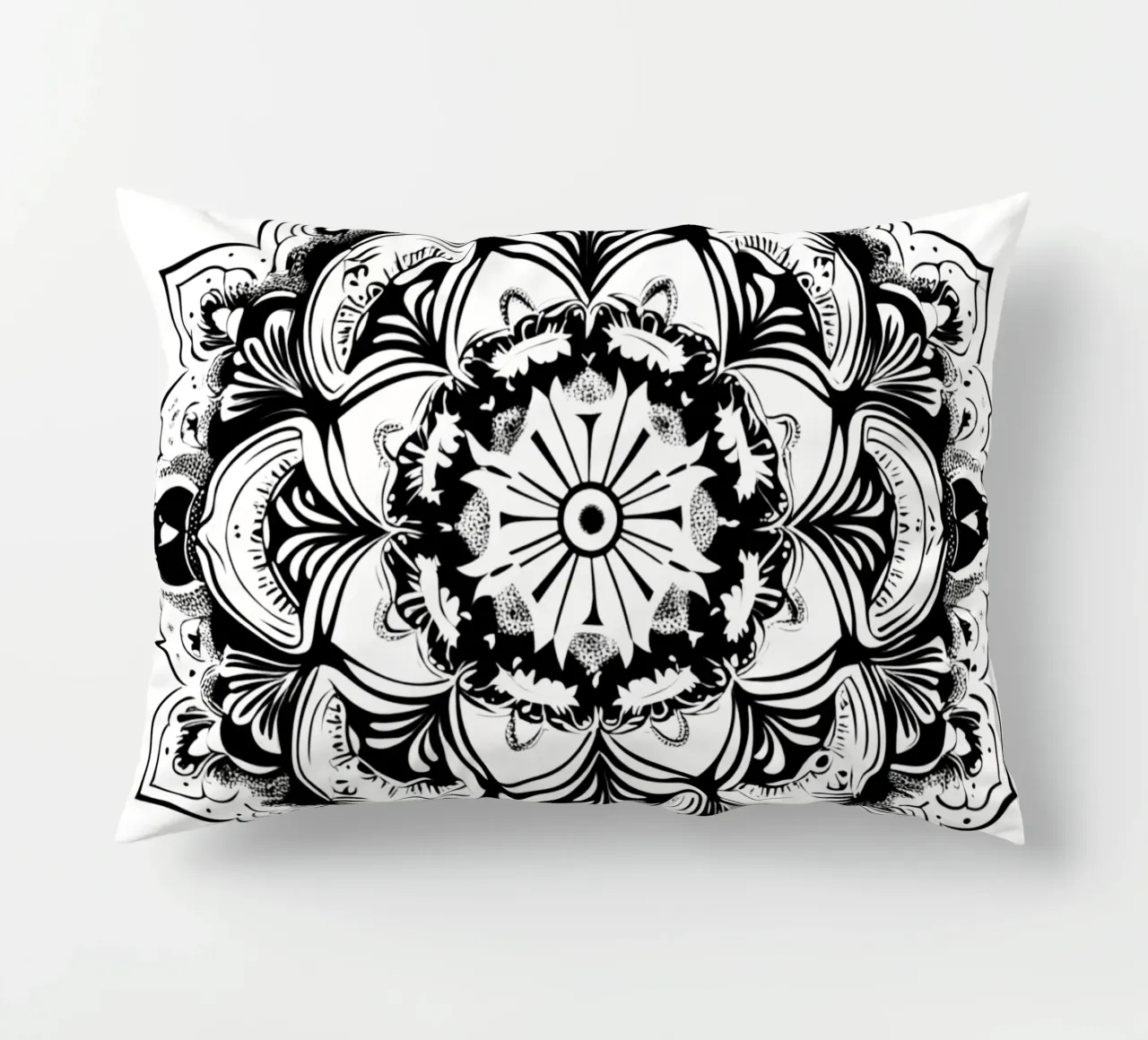 Mandala in bianco e nero cuscino da Spiritual Touch