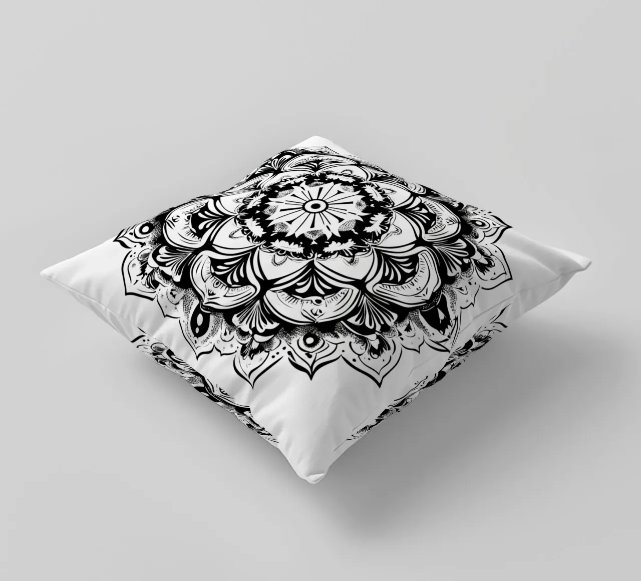 Mandala in bianco e nero cuscino da Spiritual Touch