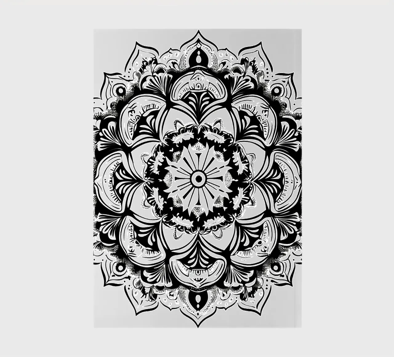 Mandala in bianco e nero diario da Spiritual Touch