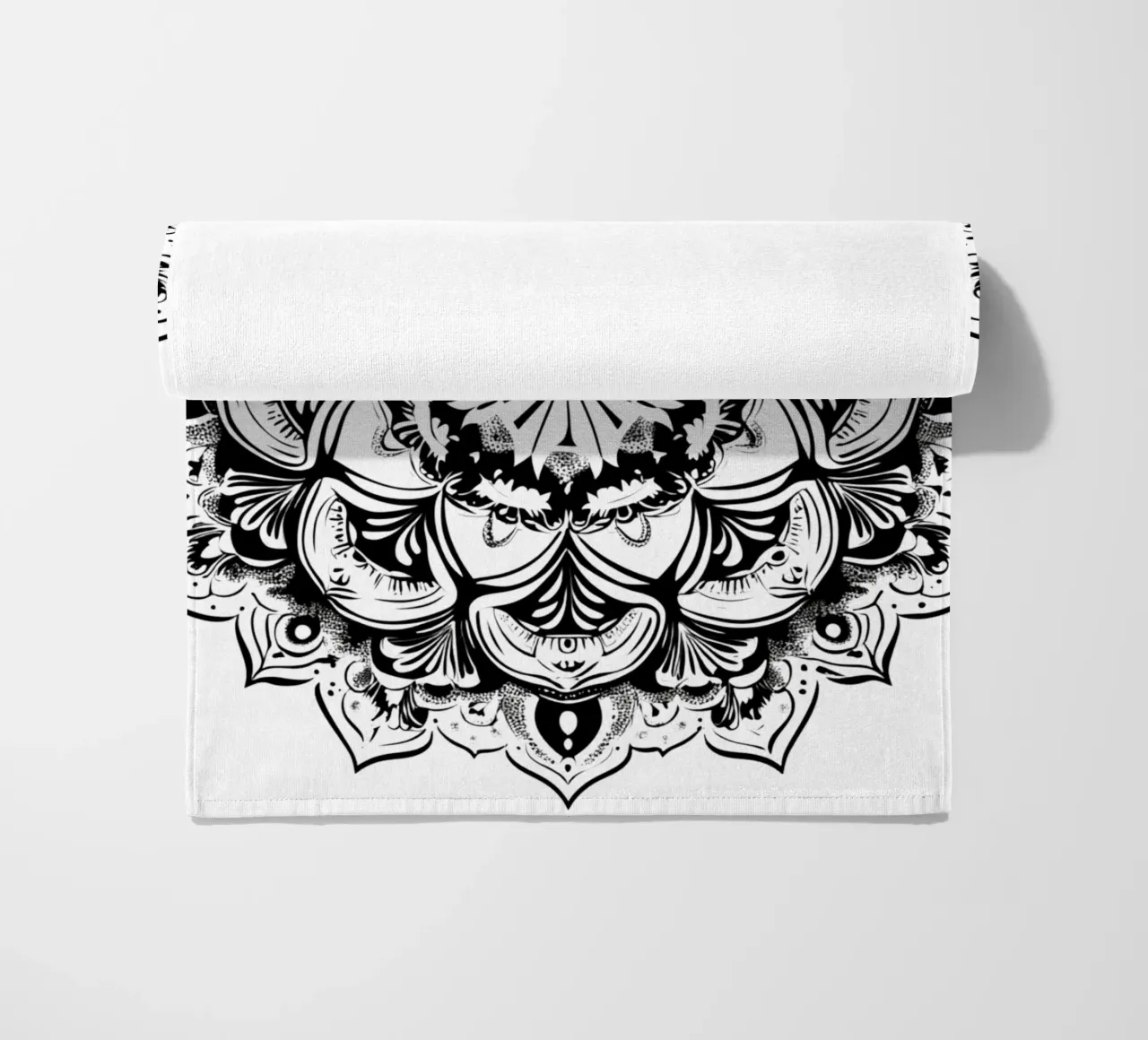Mandala in bianco e nero telo mare da Spiritual Touch