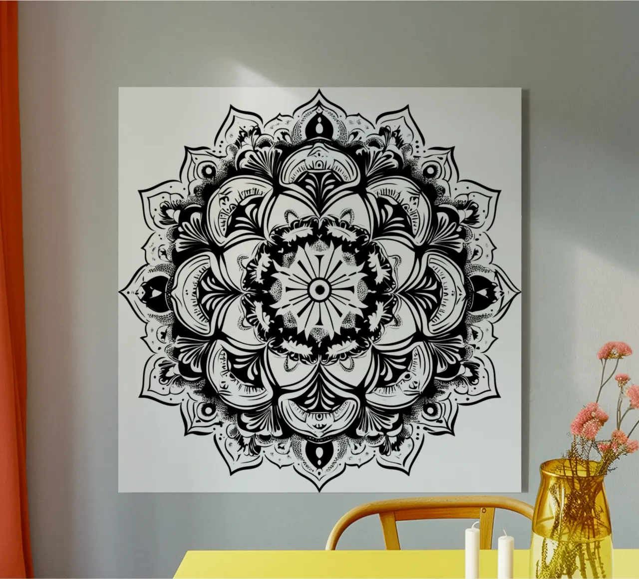 Mandala in bianco e nero plexiglass da Spiritual Touch