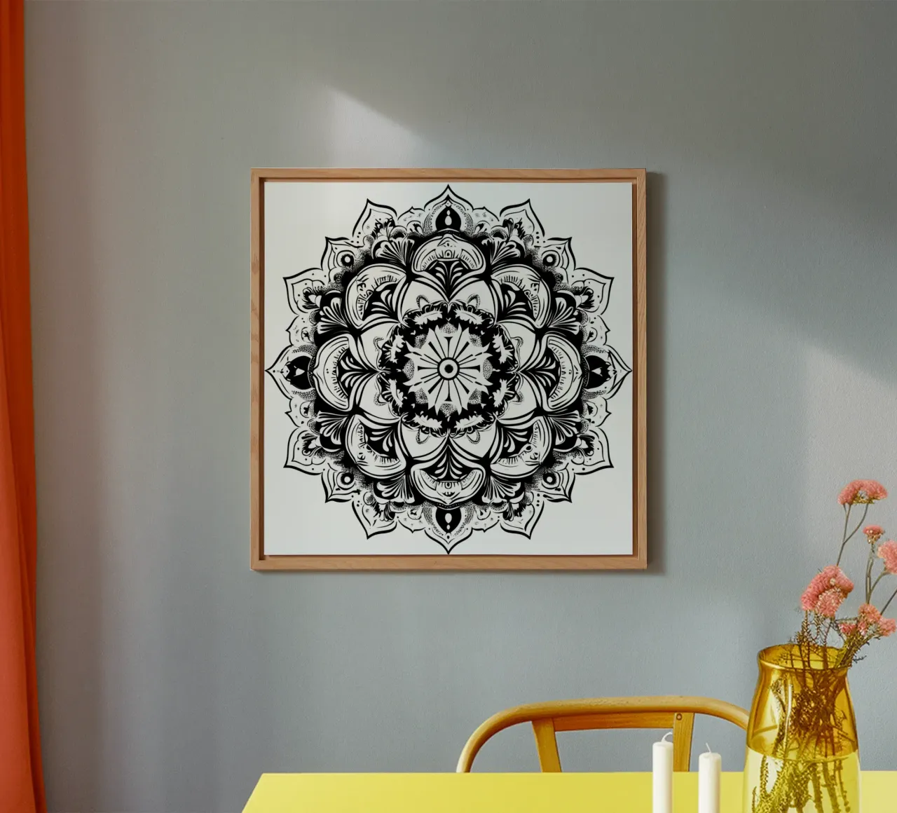 Mandala in bianco e nero alluminio dibond da Spiritual Touch