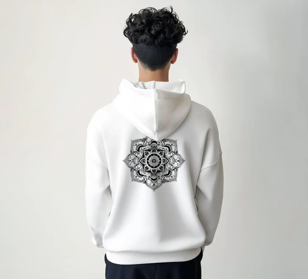 Mandala in bianco e nero felpa con cappuccio da Spiritual Touch