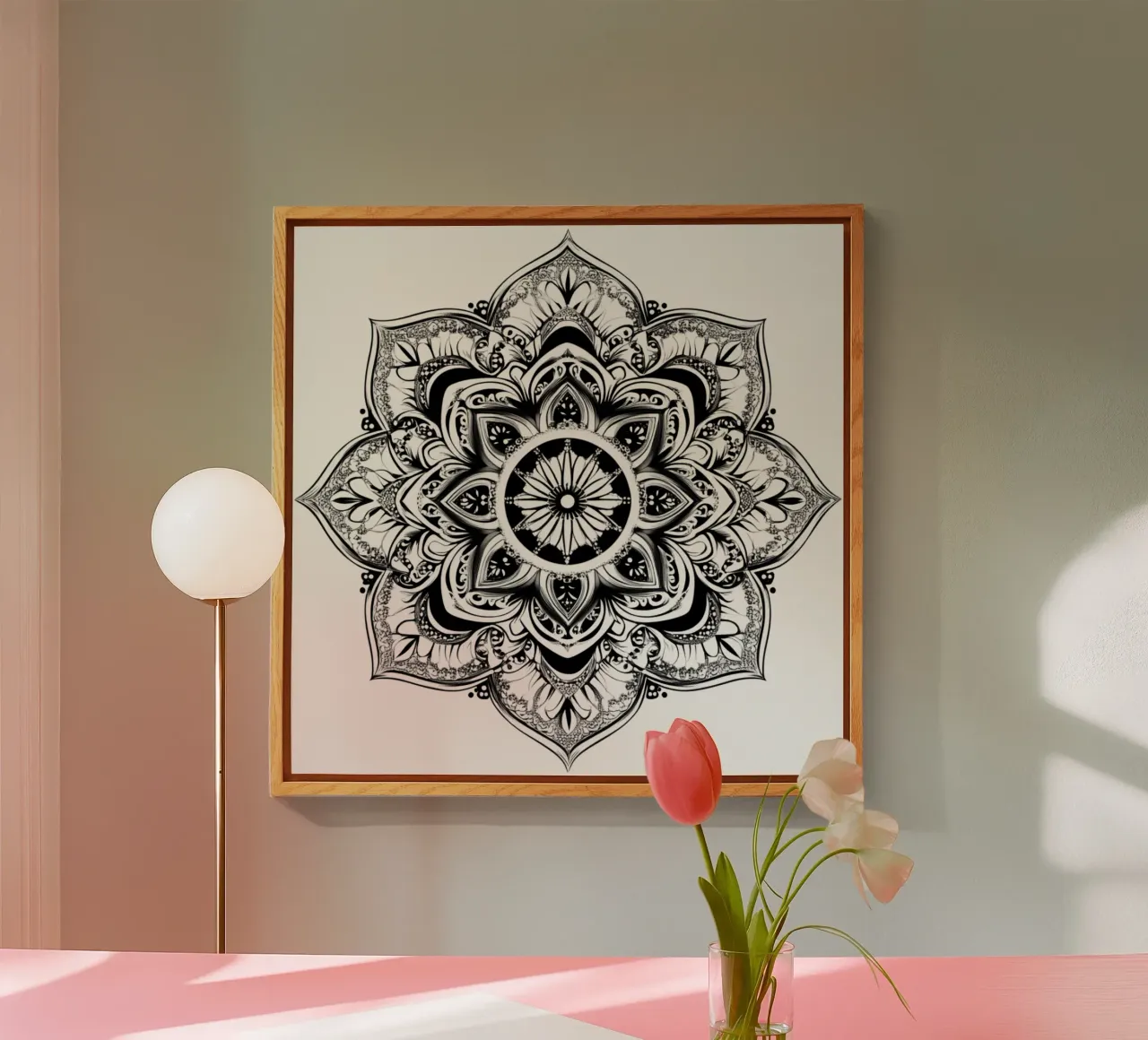 Mandala in bianco e nero plexiglass da Spiritual Touch
