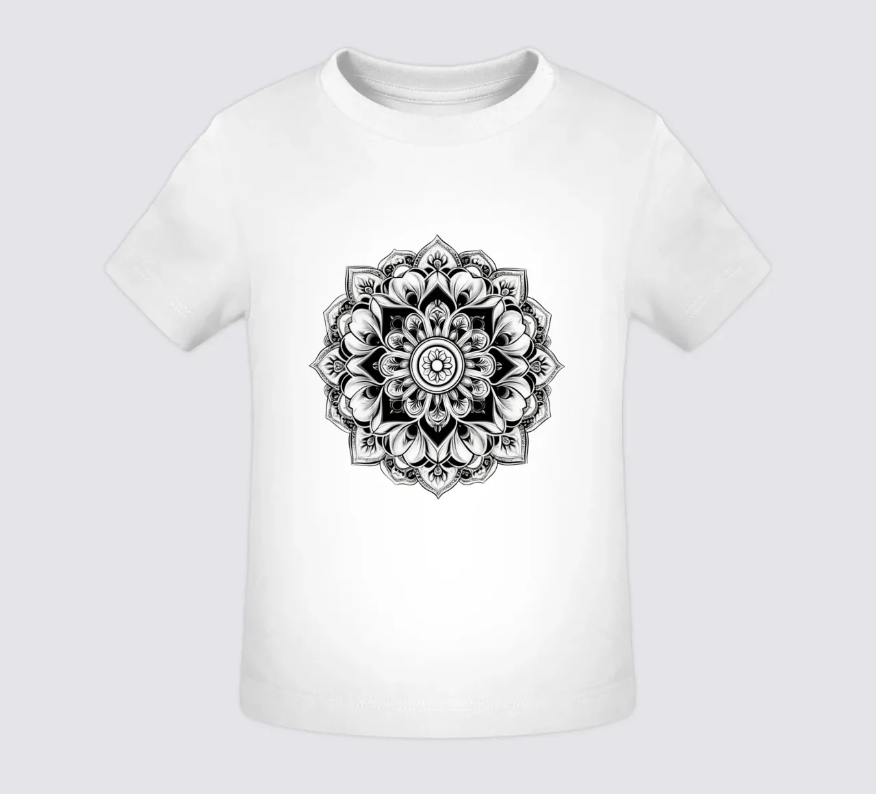 Mandala in bianco e nero maglietta neonato da Spiritual Touch
